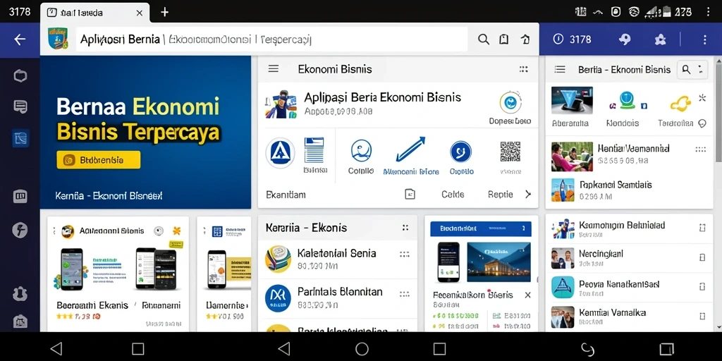 Tampilan antarmuka aplikasi Berita Ekonomi Bisnis.