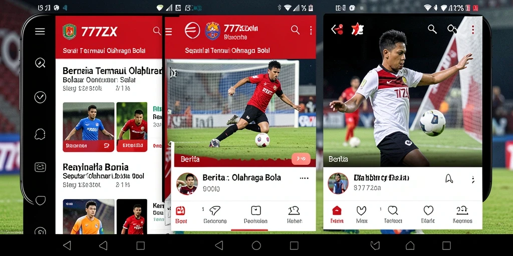 Tampilan antarmuka aplikasi Olahraga Bola yang modern dan informatif.