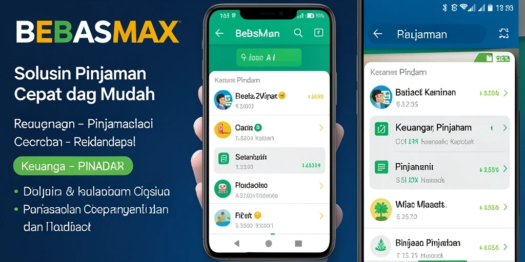 Antarmuka aplikasi BEBASMAX yang user-friendly untuk pengajuan pinjaman.