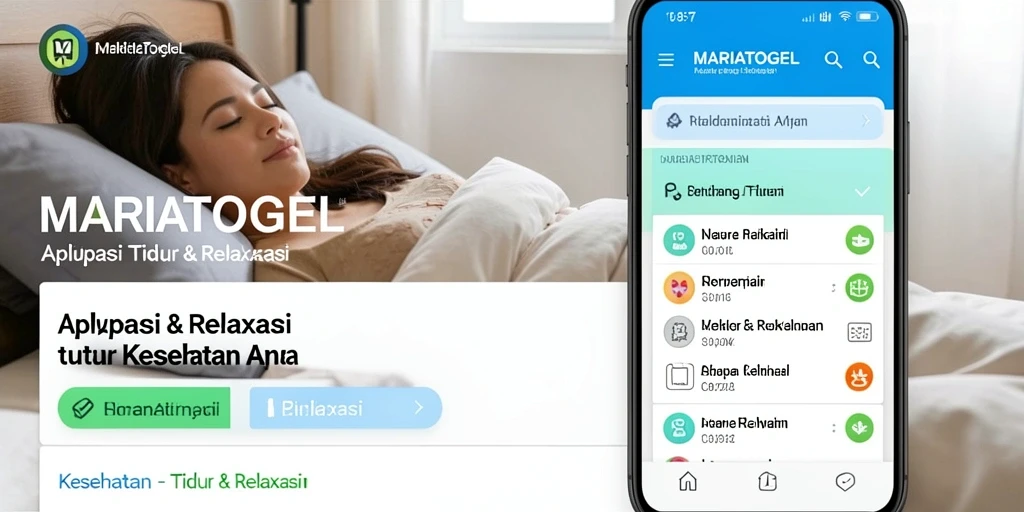 Tampilan antarmuka MARIATOGEL yang menenangkan dan fungsional untuk Tidur & Relaksasi.