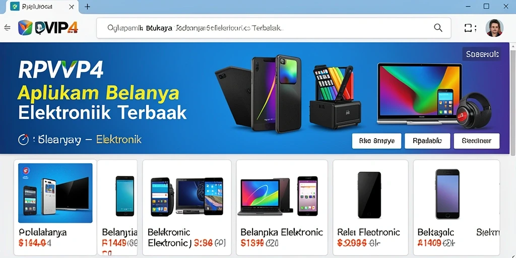 Tampilan antarmuka aplikasi RPVIP4 untuk belanja elektronik.