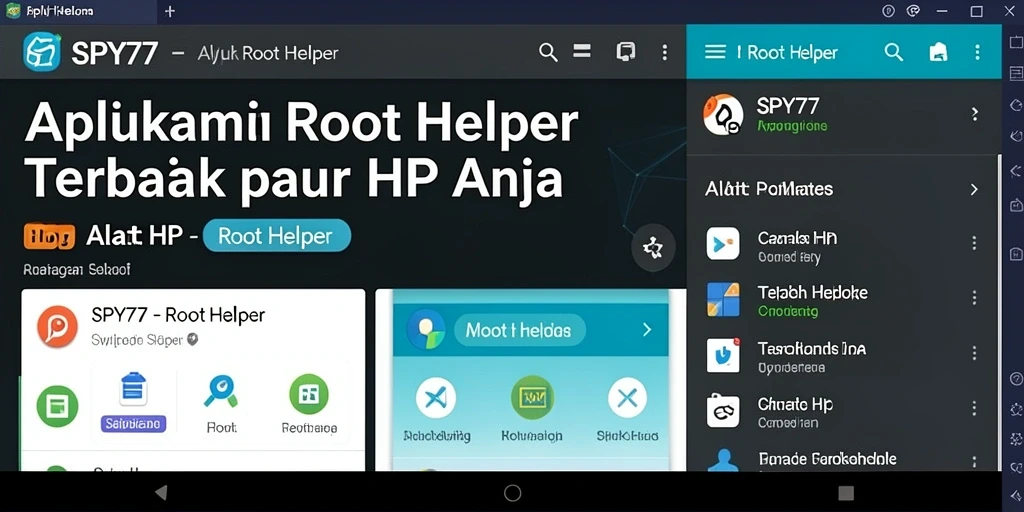 Antarmuka SPY77 yang sederhana dan fungsional untuk pengguna Root Helper.