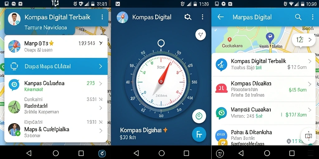 Antarmuka T6 menampilkan kompas digital yang jelas dan informatif.